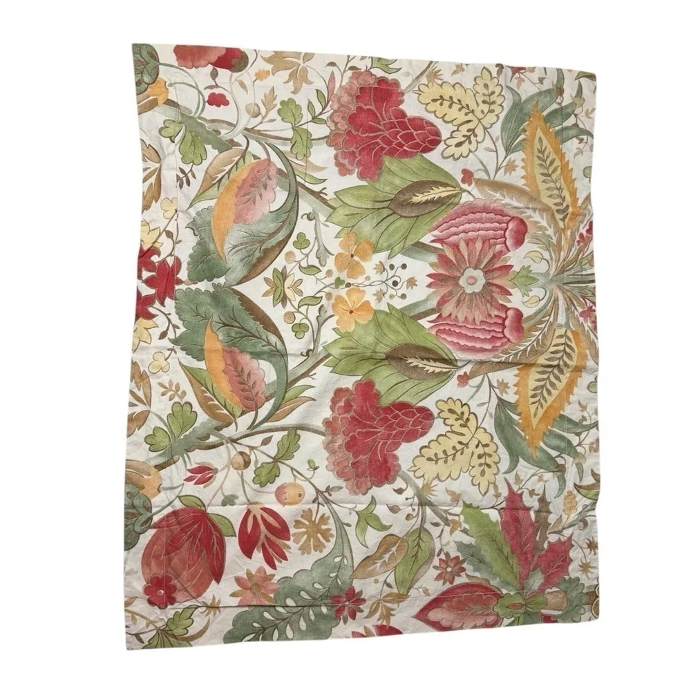 Pottery Barn Sham Courtney Large Floral Cream Sage Gold Red Just One Rare EUC